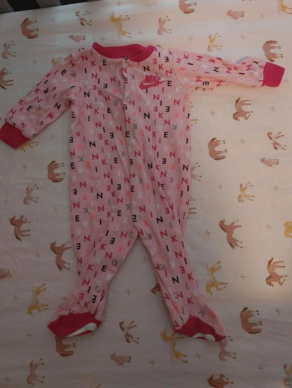 Nike Pink Logo Print sleeper 6 months